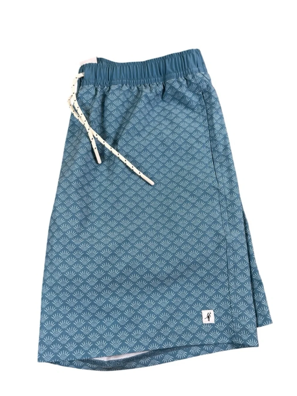 TOES ON THE NOES Malibu Volley Swim Trunks Teal Horizon‎ Print Sz M